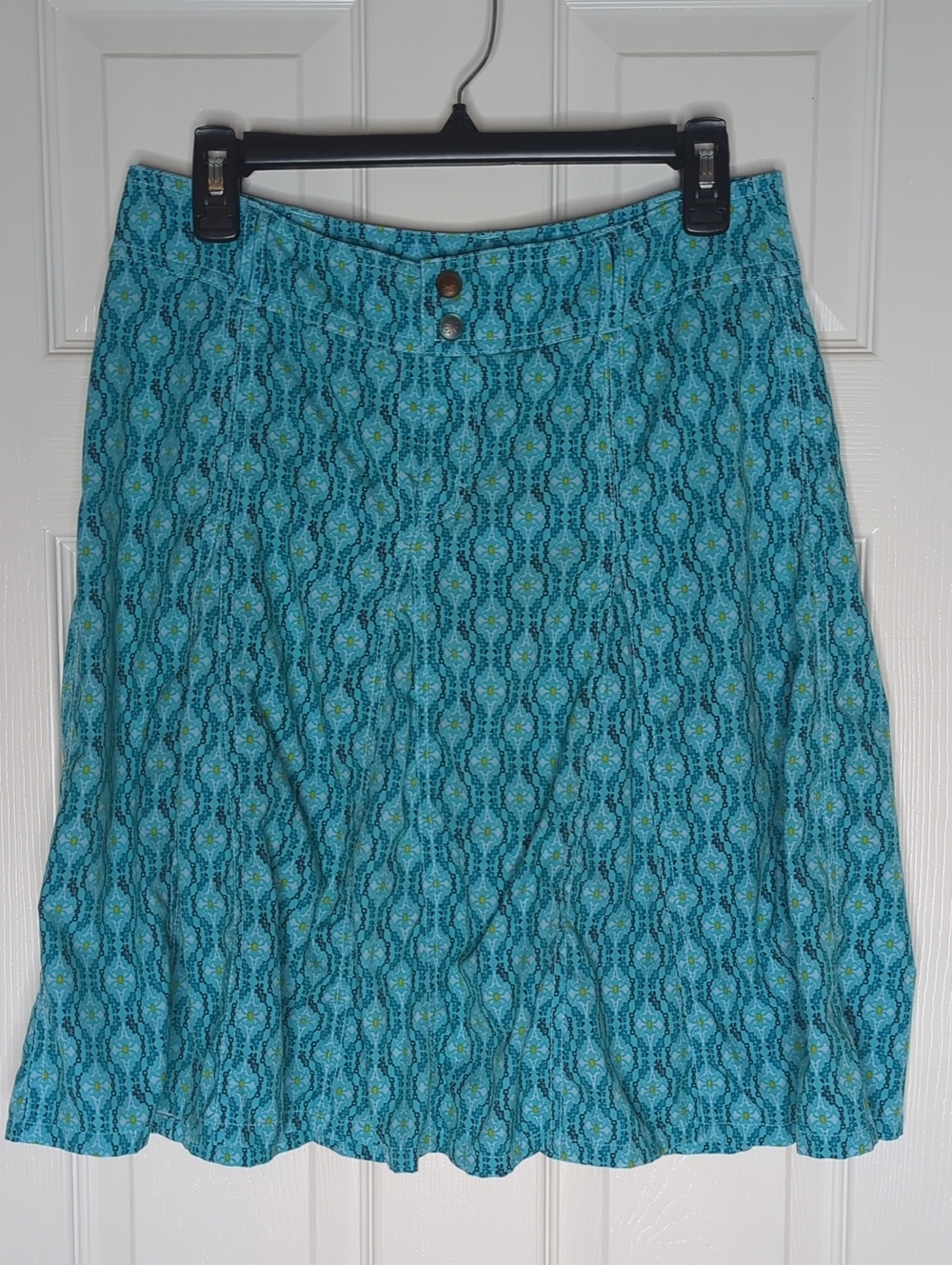 Athleta Skort Skirt With Shorts Geometric Print Teal 6 Tall